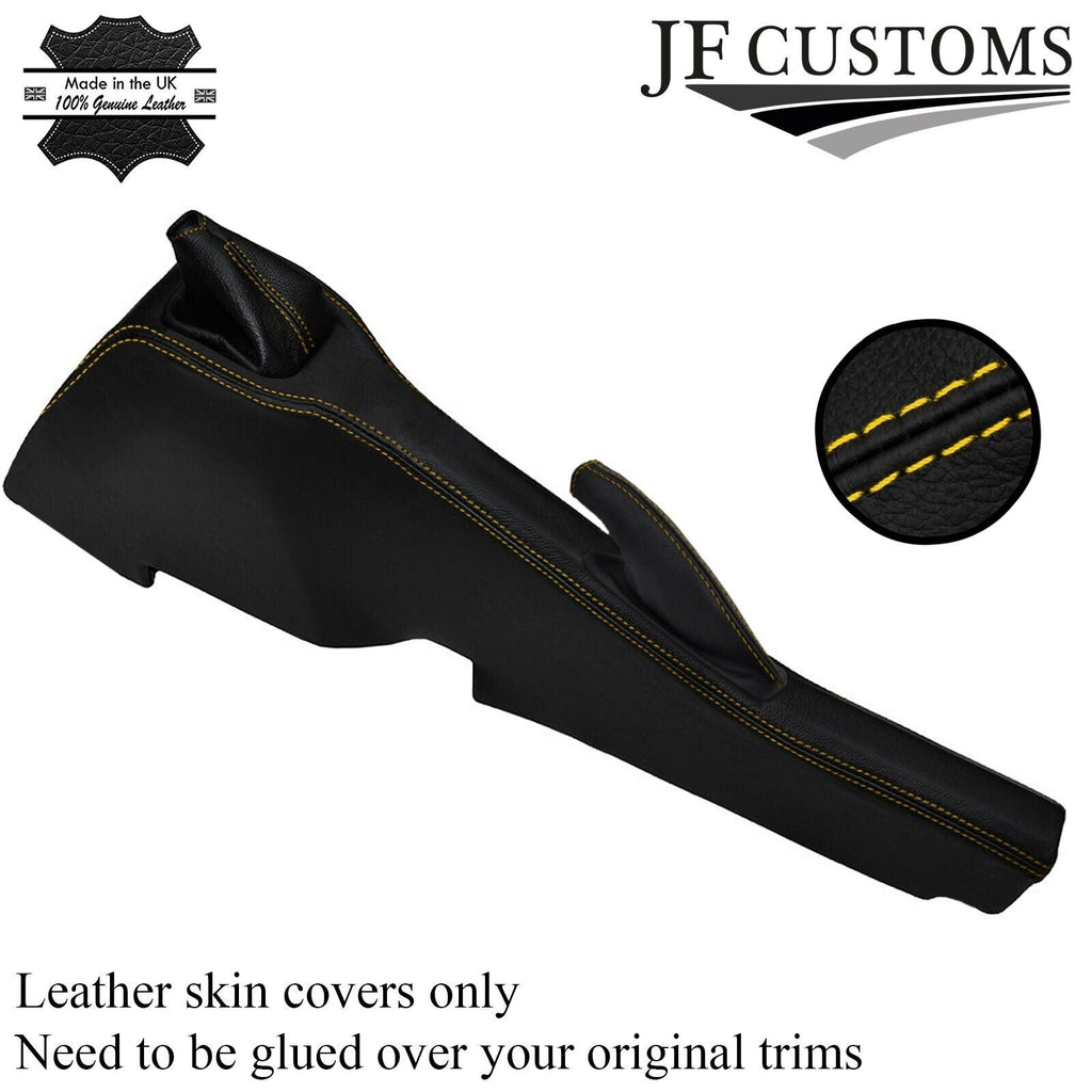 YELLOW STITCH LEATHER GEAR+HANDBRAKE+CONSOLE TUNNEL COVERS FOR VAUXHALL VX220