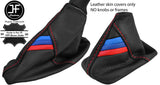 RED STITCH TRI STRIPE TOP GRAIN LTHR AUTOMATIC GAITER SET FOR BMW E60 E61 03-07