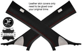 RED STITCHING  2X A PILLAR REAL LEATHER COVERS FITS TESLA MODEL S 2012-2016