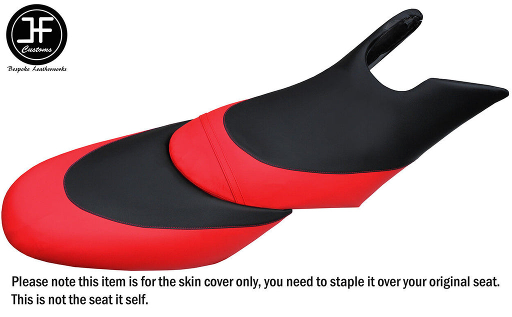 BLACK B RED CUSTOM FITS SEADOO 02-06 GTX DI 4-TEC FRONT + REAR VINYL SEAT COVERS