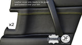 YELLOW STITCH 2X REAR DOOR CARD TRIM LEATHER COVERS FOR MAZDA RX8 03-12 STYLE 2