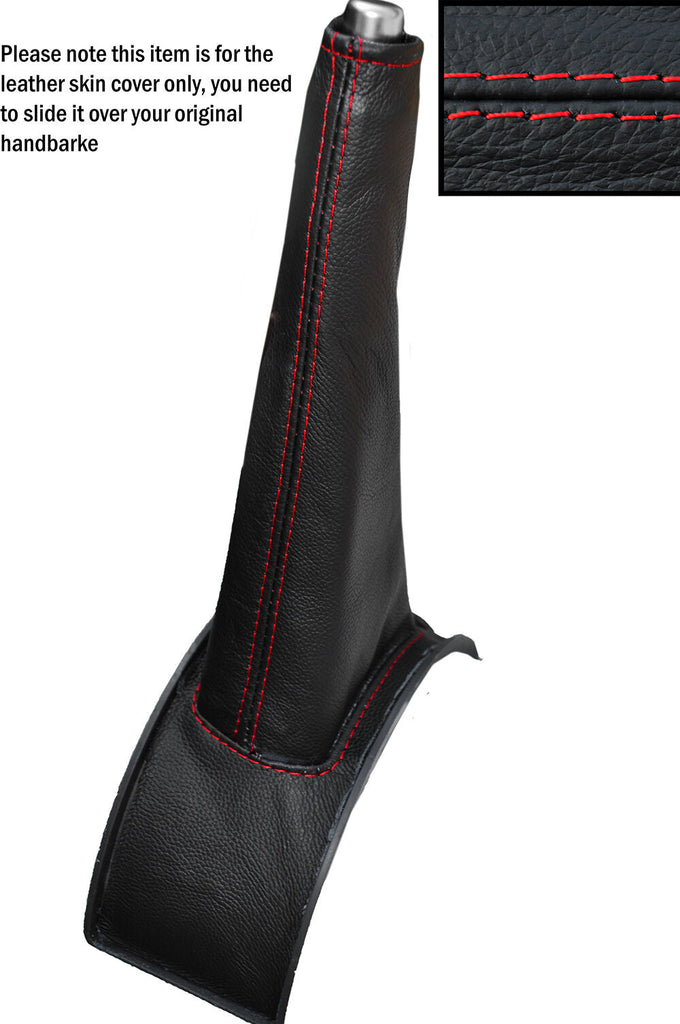 RED STITCHING LEATHER SKIN HANDBRAKE GAITER FITS VW AMAROK 2010-2015 CUSTOM NEW