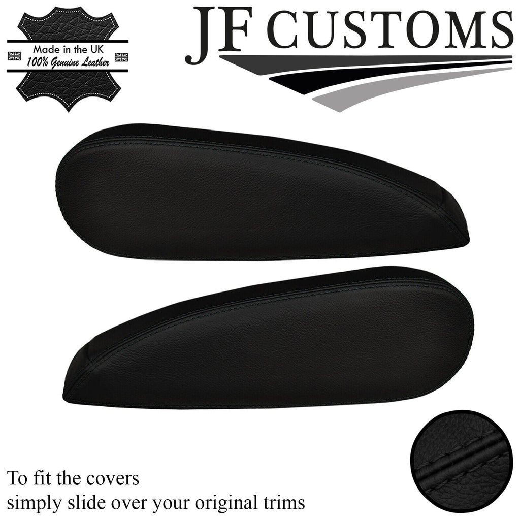 BLACK STITCH ITALIAN LEATHER 2X SEAT ARMREST COVERS FOR CITROEN C4 PICASSO 06-13