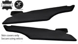 BLACK STITCH 2X SUN VISORS REAL LEATHER COVERS FOR RENAULT MASTER 2003-2010