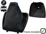 BLUE STITCH LEATHER MANUAL GEAR + PLASTIC FRAME FOR FORD TRANSIT CONNECT 14-18