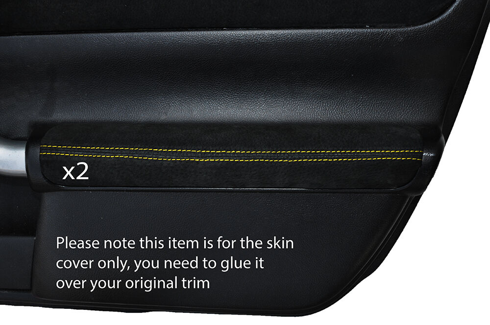 YELLOW STITCHING 2X DOOR ARMREST SUEDE SKIN COVERS FITS TOYOTA MR2 MK3 2000-2007