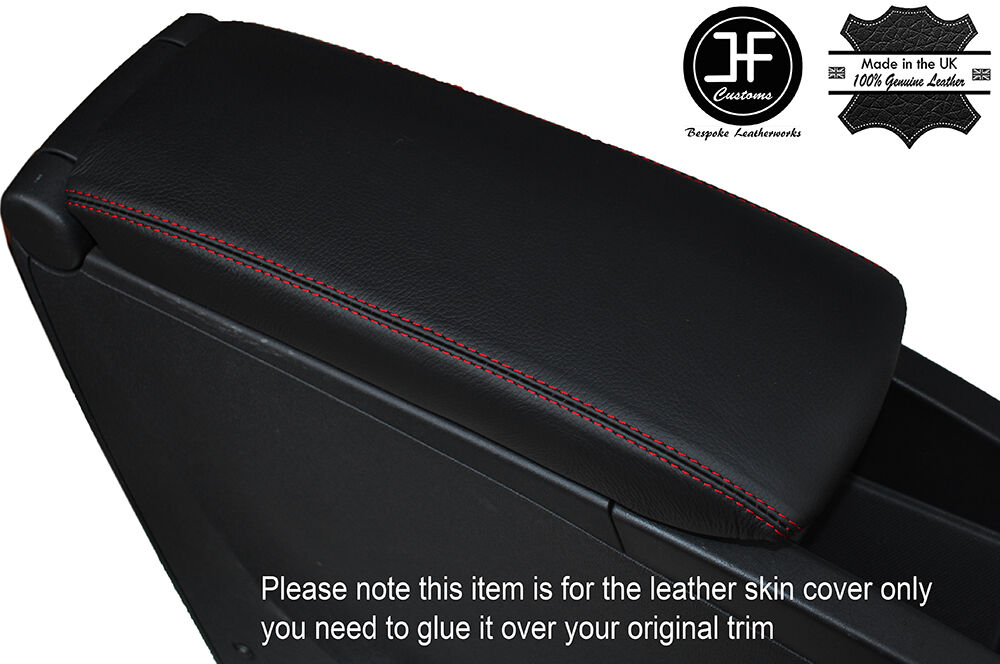RED STITCH ARMREST LID LEATHER COVER FITS RENAULT SCENIC GRAND SCENIC 09-15