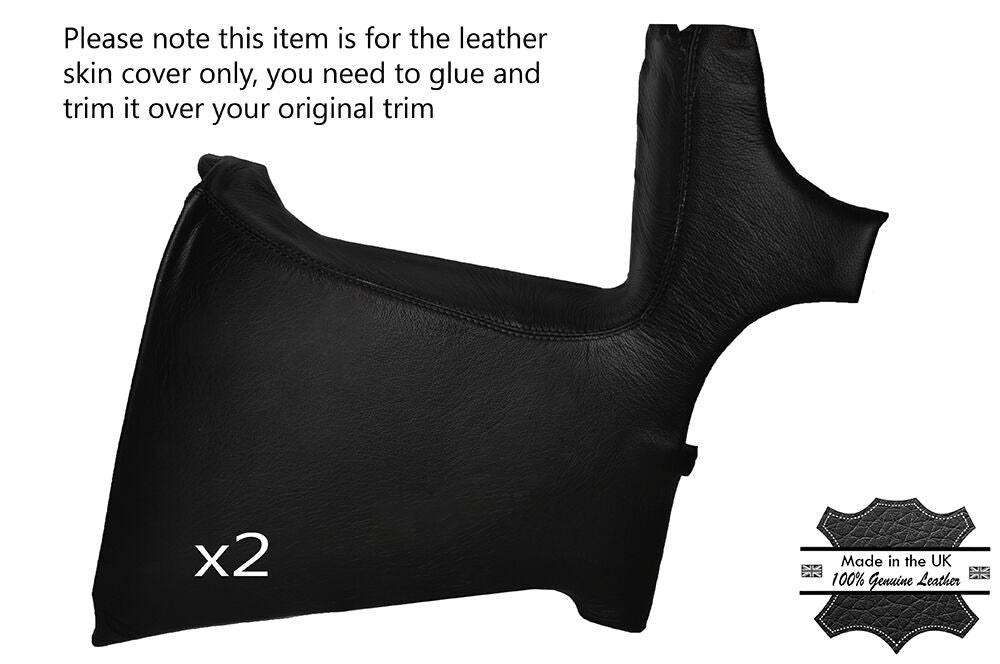 BLACK STITCH 2X REAR C PILLAR LEATHER SKIN COVERS FITS NISSAN S14 200SX 94-99