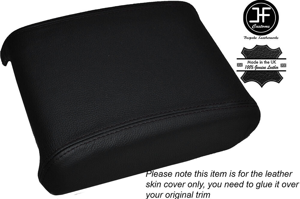 BLACK STITCHING LEATHER ARMREST LID COVER FITS JAGUAR XF 2008-2014 CUSTOM NEW