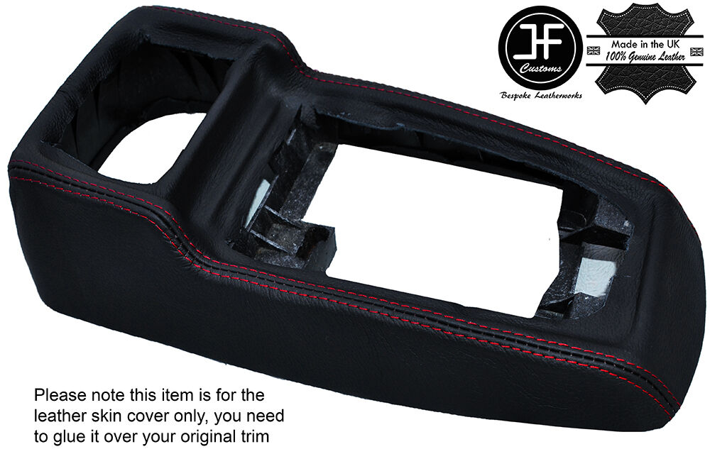 RED STITCH CENTRE CONSOLE LEATHER SKIN COVER FITS VW GOLF 2 MK2 JETTA 83-92