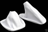 FITS BMW 3 SERIES E90 E91 E92 E93 GEAR HANDBRAKE GAITER SET WHITE LEATHER
