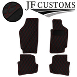 RED DIAMOND STITCH VINYL 4XTAILORED FLOOR CARPET FOR VW FOX 06-20 JF1 CUSTOM NEW