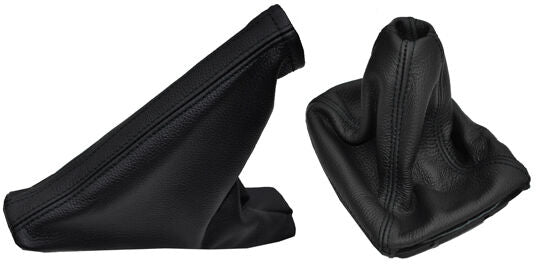 BLACK STITCH FITS FIAT PUNTO MK1 GEAR & HANDBRAKE GAITER  LEATHER 1993-1999
