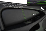 GREEN STITCH 2X FRONT DOOR CARD TRIM SKIN COVERS FITS JAGUAR X TYPE 2001-2009