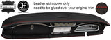 RED STITCH TOP DASH DASHBOARD & LOWER DASH RAIL LEATHER COVERS FOR AUSTIN A40