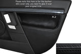 BLACK STITCH 2X FRONT DOOR CARD SKIN COVERS FITS VAUXHALL OPEL VECTRA C SIGNUM