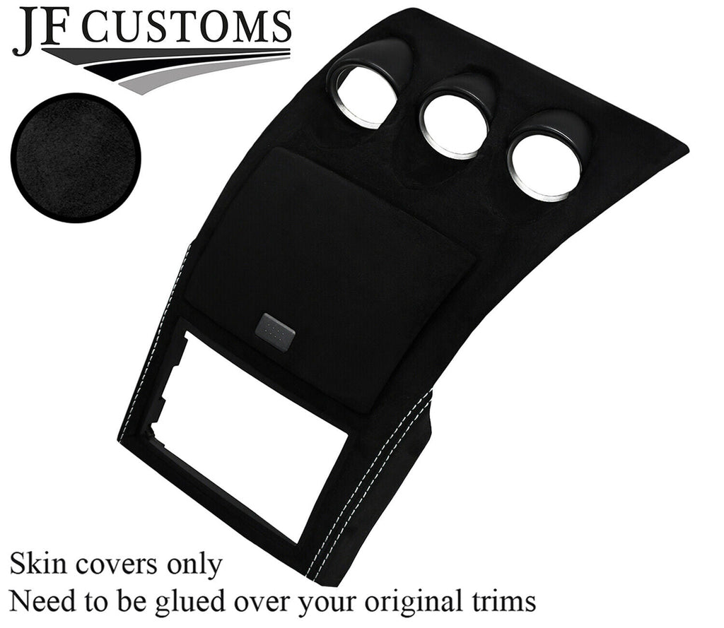 WHITE STITCH SUEDE DASH CONSOLE RADIO SURROUND COVER FOR NISSAN 350Z 33Z 03-09