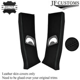 BLACK STITCH ITALIAN LEATHER PILLAR KIT COVERS FOR BMW 3 SERIES E90 05-12 SALOON