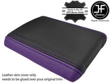 BLACK & PURPLE TOP GRAIN LEATHER ARMREST COVER FITS SUBARU IMPREZA WRX STI 01-04