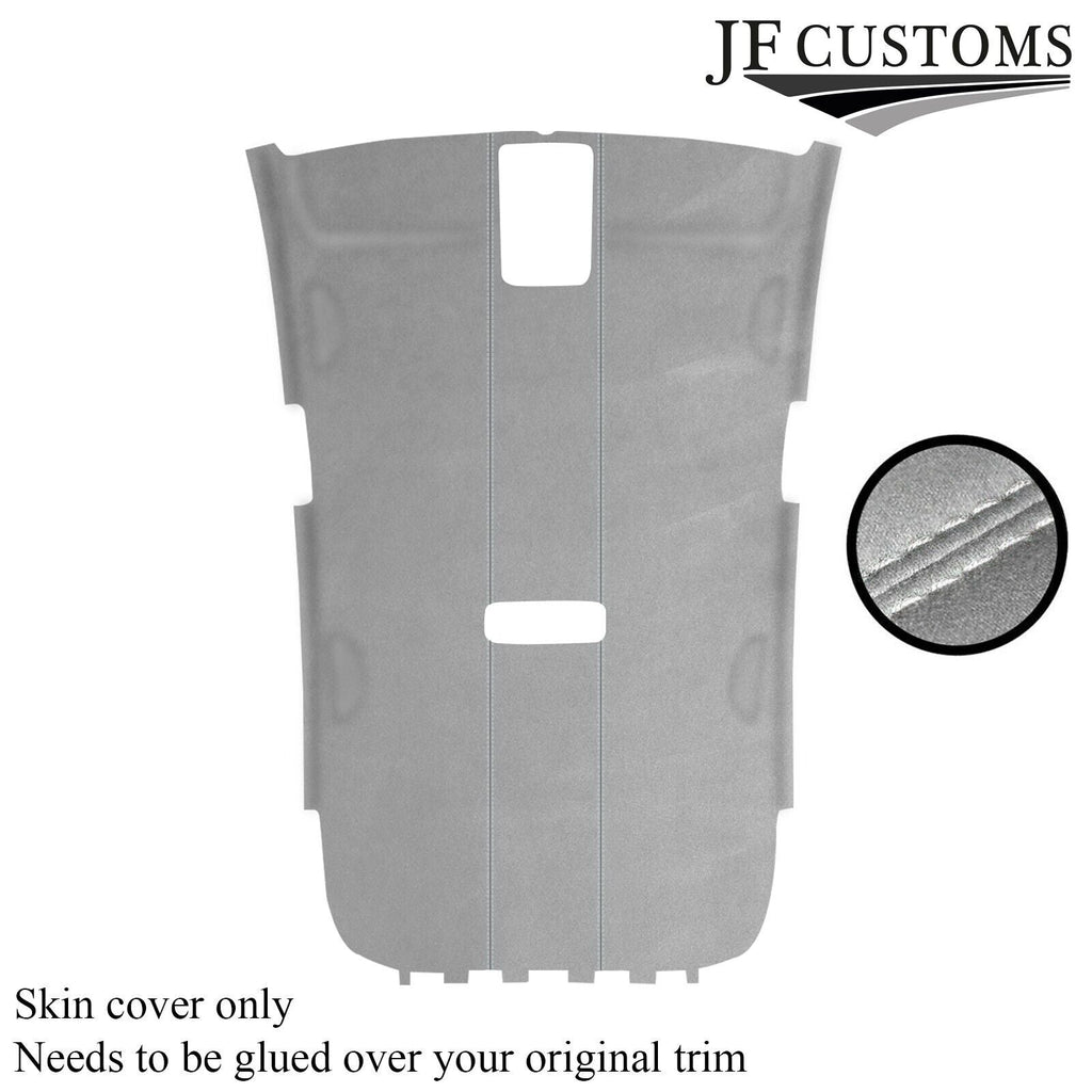 WHITE STITCH LIGHT GREY LUXE SUEDE HEADLINER COVER FITS VW GOLF MK6 2008-2013