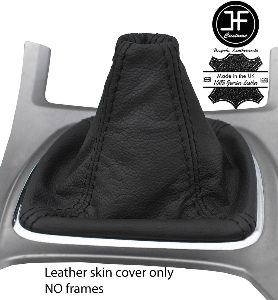 BLACK STITCH TOP GRAIN REAL LEATHER GEAR GAITER FITS FORD GALAXY MK3 2006-2014