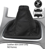 BLACK STITCH TOP GRAIN REAL LEATHER GEAR GAITER FITS FORD GALAXY MK3 2006-2014