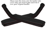RED STITCH 2X FRONT DOOR HANDLE ARMREST COVERS FITS FIAT X1/9 X19 1973-1989