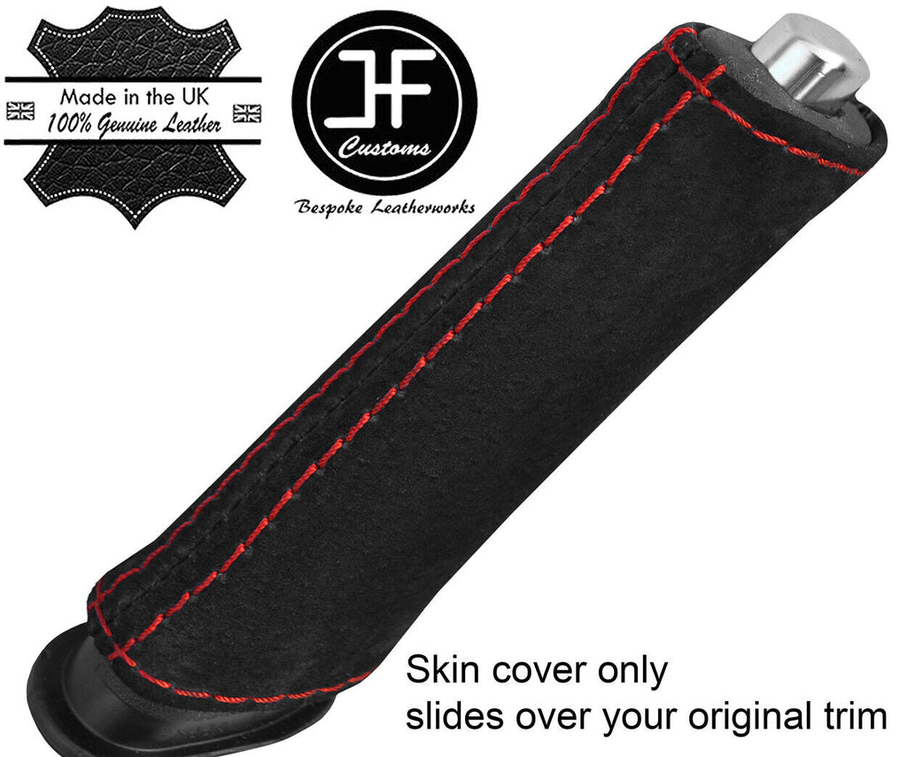 RED STITCH HANDBRAKE HANDLE SUEDE COVER FOR ALFA GIULIETTA 10-18 STYLE 2
