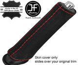 RED STITCH HANDBRAKE HANDLE SUEDE COVER FOR ALFA GIULIETTA 10-18 STYLE 2