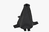 white stitching FITS HONDA JAZZ / 2009-2014  LEATHER GEAR GAITER CUSTOM NEW