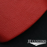 RED LEATHER 2X DOOR HANDLE TRIM COVERS+FRAMES FITS FIAT 500 07-16 CUSTOM NEW