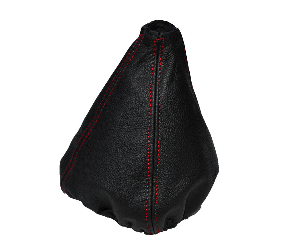 RED STITCHING LEATHER GEAR GAITER FITS FIAT PUNTO EVO ABARTH 2009-2013