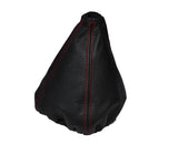 RED STITCHING LEATHER GEAR GAITER FITS FIAT PUNTO EVO ABARTH 2009-2013