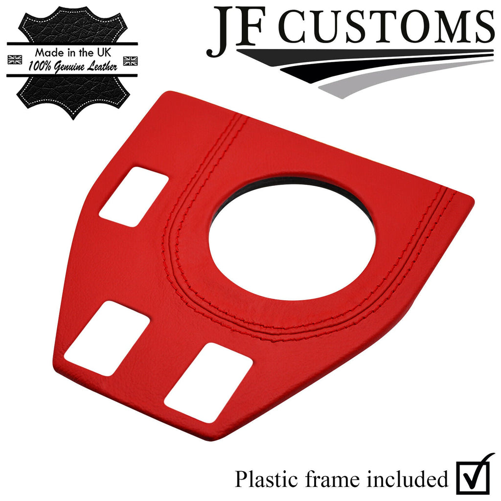 RED LEATHER GEAR BASE COVER WITH PLASTIC FRAME FOR TRIUMPH STAG 70-77 CUSTOM NEW