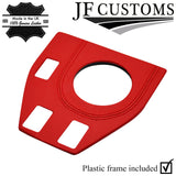 RED LEATHER GEAR BASE COVER WITH PLASTIC FRAME FOR TRIUMPH STAG 70-77 CUSTOM NEW