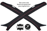 RED STITCHING 2X A PILLAR SUEDE COVERS FOR RANGE ROVER SPORT 2005-2013