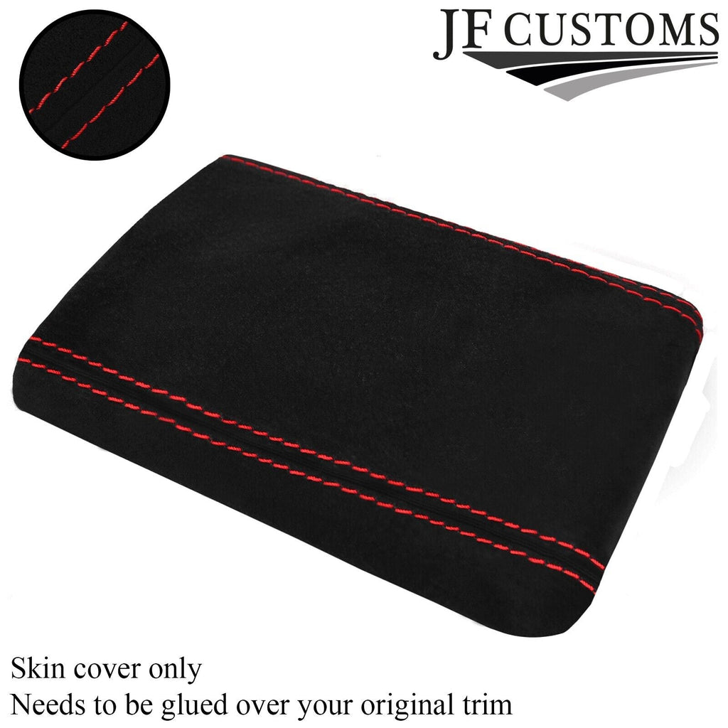 RED STITCHING REAL SUEDE ARMREST COVER FITS SUBARU IMPREZA WRX STI 2001-2004