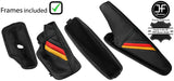 BLACK STITCH GERMAN STRIPE AUTOMATIC GAITER SET+PLASTIC FRAME FOR BMW E46 99-05