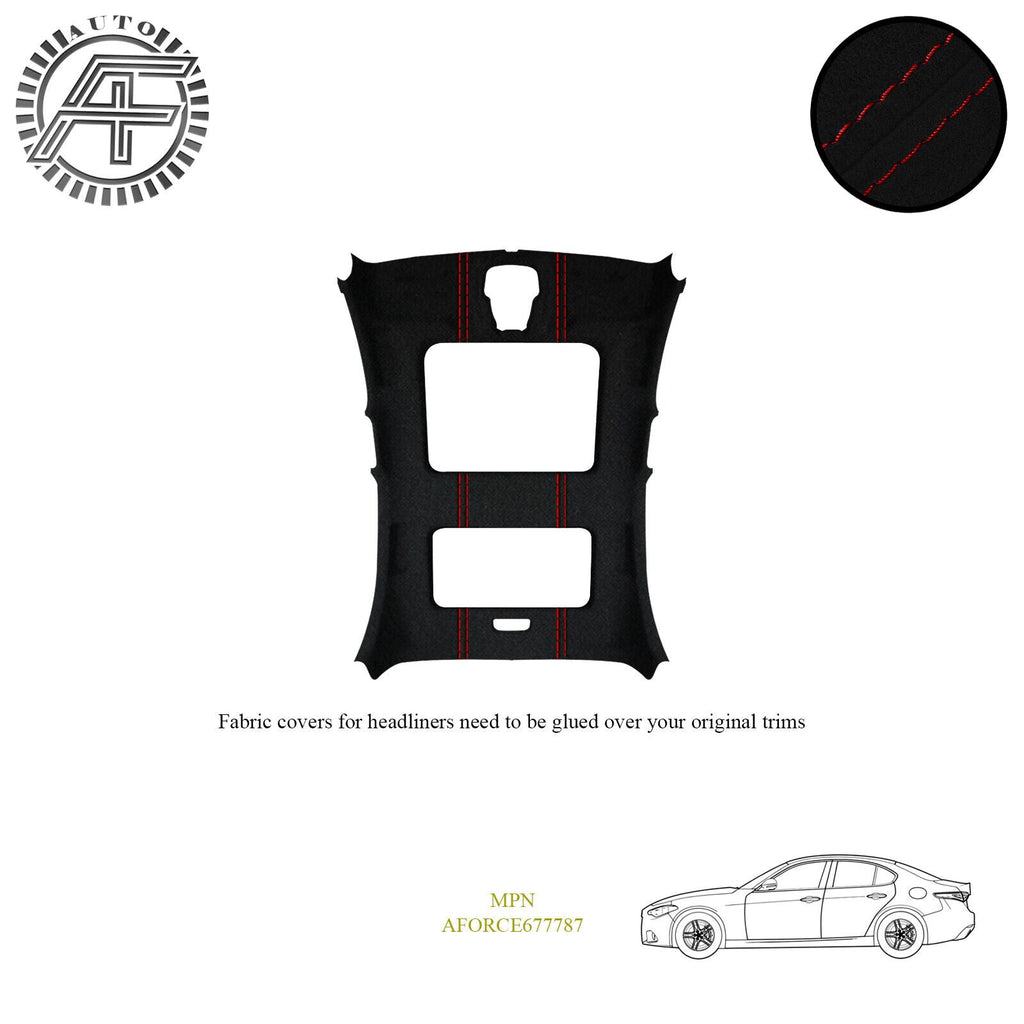 LUXE SUEDE HEADLINER COVER FITS ALFA ROMEO GIULIA 4 DOOR SEDAN + SUNROOF 2015-