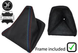 BLACK & TRI STITCH LEATHER GEAR GAITER+PLASTIC FRAME FOR BMW E90 E91 E92 E93