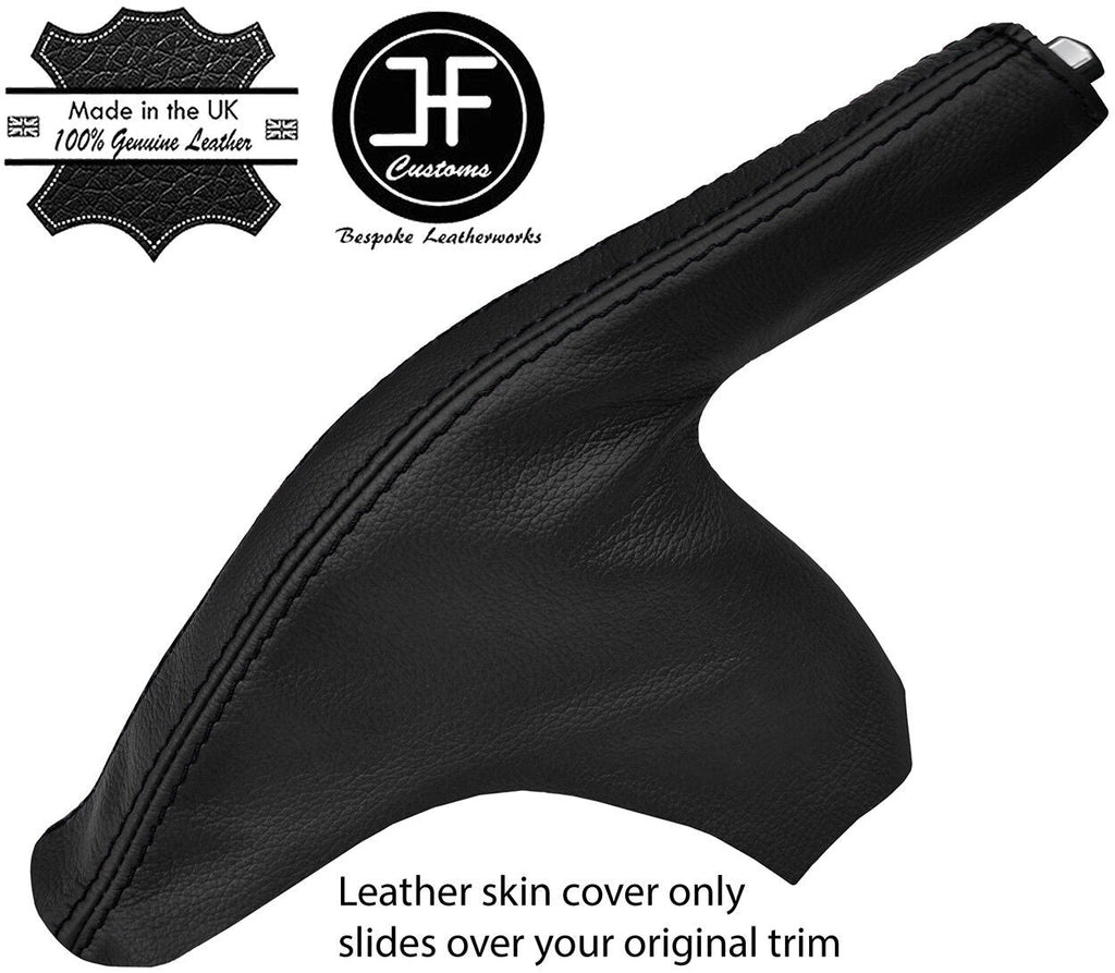 BLACK STITCH REAL LEATHER SLIM HANDBRAKE GAITER COVER FOR FORD FIESTA MK7 08-13