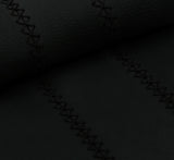BLACK LUX-STITCH LEATHER 2X LONG SEAT BELT COVERS FOR AUDI Q2 2016-2022