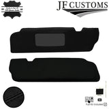 BLACK CROSS STITCH ITALIAN LEATHER 2X SUN VISOR COVERS FOR TRIUMPH TR7 76-82