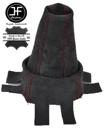 RED STITCH FOR HONDA CIVIC FN2 TYPE R 2007-2013 GEAR GAITER GRAPHITE SUEDE