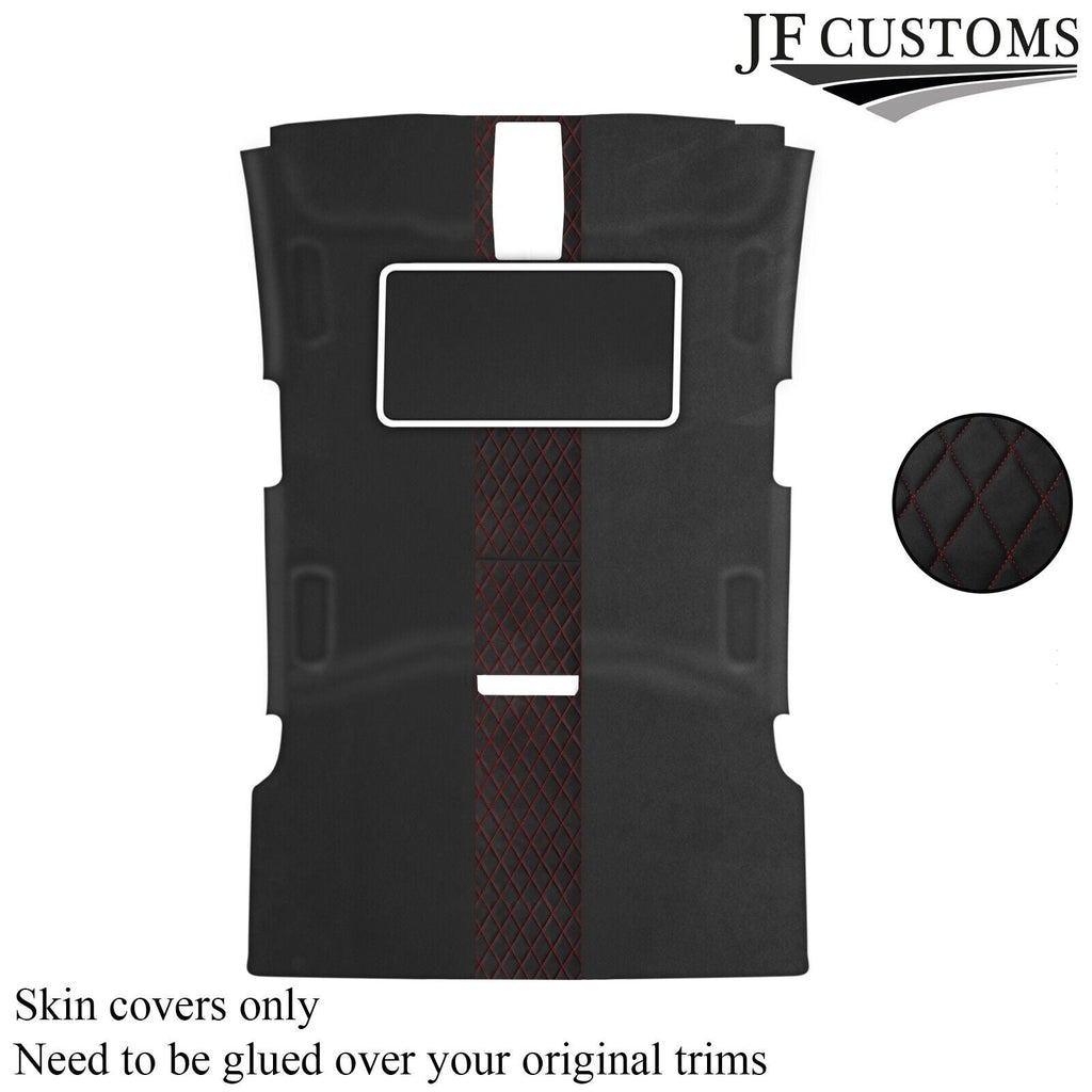 DSG2 D RED STITCH D GREY SUEDE SUNROOF HEADLINER COVER FOR AUDI A6 04-11 AVANT
