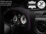 PURPLE STITCH SPEEDO GAUGE HOOD REAL LEATHER COVER FOR MAZDA MX5 MK1 MIATA 89-97