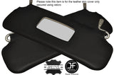 BLACK STITCHING 2X SUN VISORS LEATHER COVERS FITS RELIANT ROBIN CUSTOM NEW