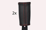 red stitch FITS RENAULT CLIO MK2 99-06 2X FRONT SEAT BELT STALK LEATHER COVERS
