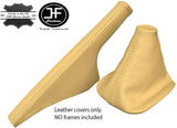 CREAM ITALIAN LEATHER FOR VW GOLF MK4 4 IV BORA 98-2005 GEAR&HANDBRAKE GAITERS