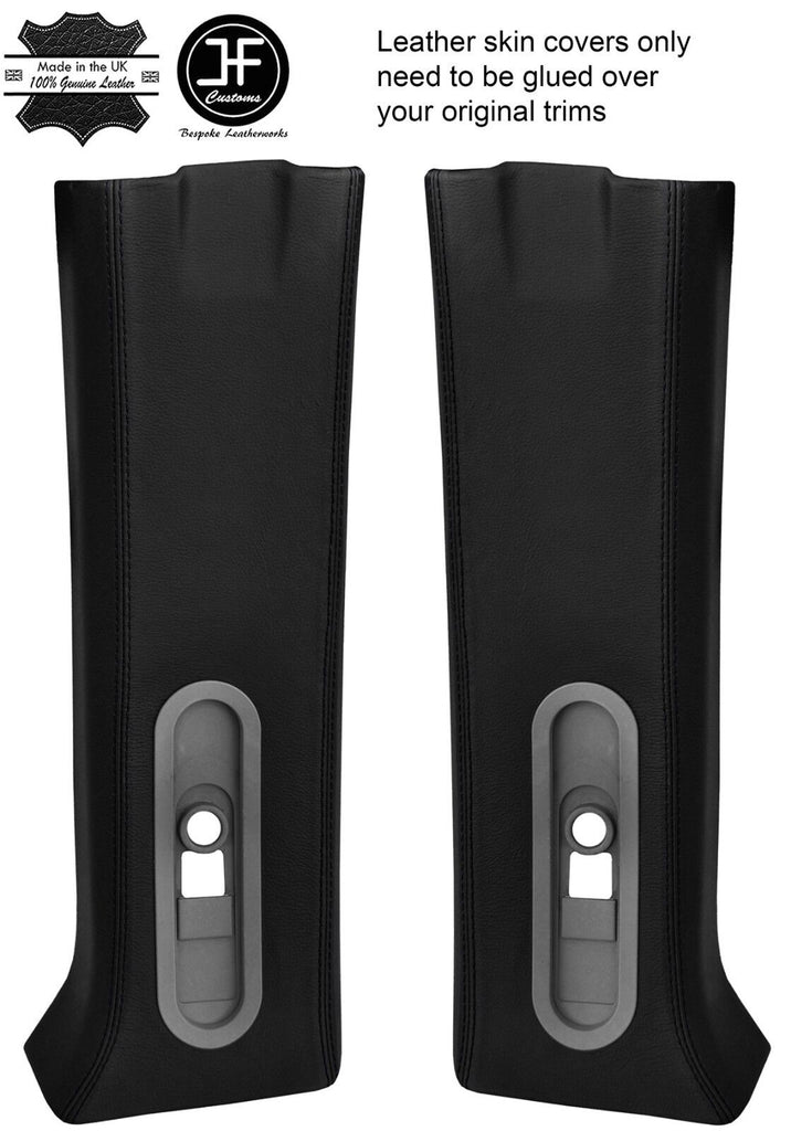 BLACK STITCH 2X UPPER B PILLAR LEATHER COVER FOR MERCEDES VITO VIANO W639 04-12